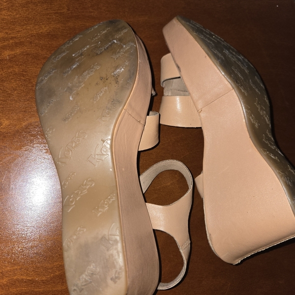 Women's Leather Wedge Heel Korks Sandals - Picture 9 of 10